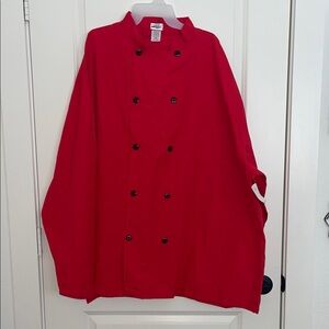 Classic Red Double-Breasted Men's Chef Shirt